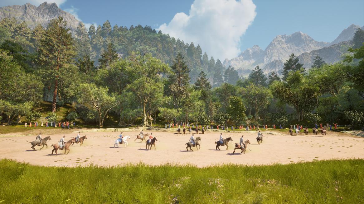 《壁畫那邊是唐朝》高精度還原了唐代馬球運動的場景。陜西歷史博物館供圖